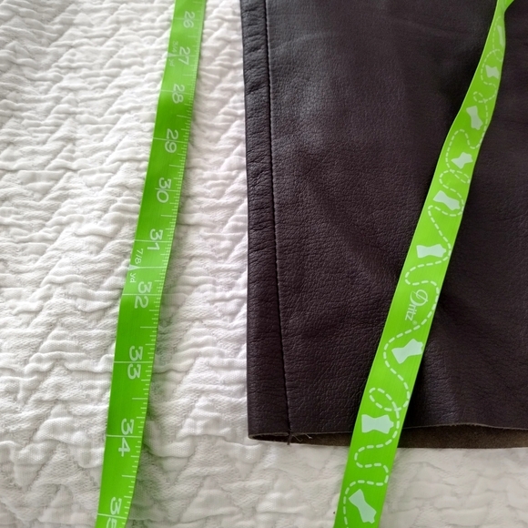 GENNY butterysoft Italian Leather Straight Leg Pants Runway '93 Sz 8 - Picture 13 of 14